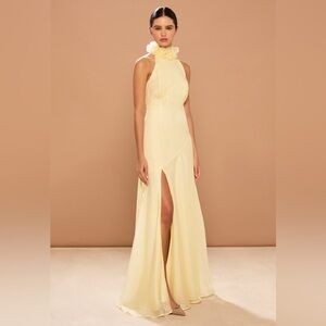 Sonya Moda Noelle gown Maxi Dress Yellow Wedding Guest Cocktail Summer S NWT